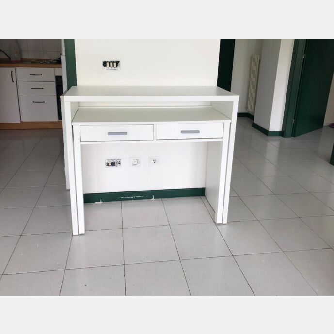 ACQUISTA ANCHE TU Consolle allungabile con 2 cassetti, finitura bianca