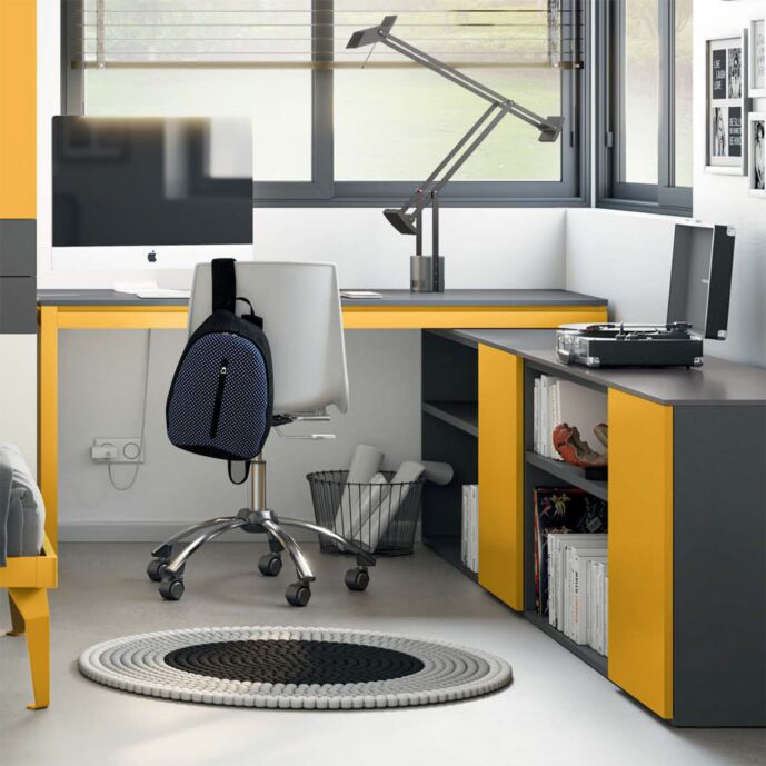 zona studio con mobili bassi