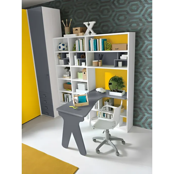 zona studio blu e gialla