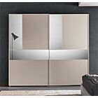 Armadio scorrevole con specchi a 2 ante, finitura Cachemire