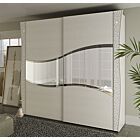 Armadio con 2 ante scorrevoli stile contemporaneo, bianco con inserti floreali