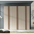 Offerta armadio battente, 6 ante in finitura Cachemire e Noce naturale