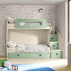 letto con scaletta cassettoni verde