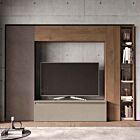 Parete attrezzata L.249 colori Bronzo, Argilla e Mercure, Made in Italy