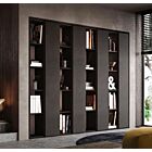 Parete attrezzata, Soggiorno libreria finitura Lava, Made in Italy