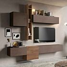 Parete attrezzata di design L.262, finitura Bronzo e Mercure 