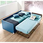 Divano letto Fillet Moretti Compact con secondo letto estraibile, Blu navy