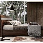 Letto matrimoniale King size, 180x200, noce moro con inserto grigio seta