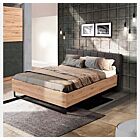 letto moderno legno e ecopelle