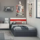 letto rosso e bianco