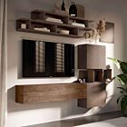 Soggiorno moderno 193x190x30 h cm, finitura Bronzo e Mercure, collezione Logica