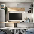 Acquista ora Parete attrezzata 305x40x210 h cm, Gesso e Cadiz, collezione Logica