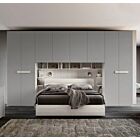 Armadio a ponte Grigio argento e Bianco altea, 8 ante battenti