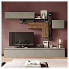 Parete attrezzata moderna, finitura Bronzo, Mercure e Argilla, Made in Italy