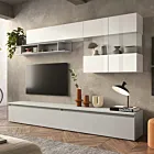 parete con vetrina bianco lucido