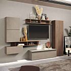 Parete attrezzata di design Made in Italy, Argilla e Mercure