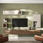 Acquista ora Parete sospesa con ante oblique, 305x30x210 h cm, Cashmere e Mercure, collezione Logica