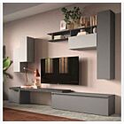 Nuova Parete attrezzata moderna Ardesia, Gesso e Piombo