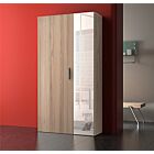 Scarpiera 2 ante con specchio, altezza 190 in finitura Pruno