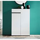 Scarpiera da ingresso, 2 ante 1 cassetto, Bianco lucido, pronta consegna