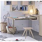 Scrivania salvaspazio estraibile, finitura Ciliegio bianco e Cipria