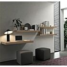 Scrivania sospesa in finitura Noce, zona studio per camere e camerette