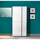 Scarpiera moderna bianca lucida, 3 ante, prof. 34 cm.