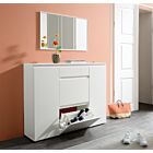 Conveniente e spaziosa scarpiera L.138 finitura Bianco opaco 