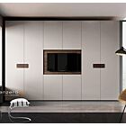 Armadio camera letto con vano tv, Grigio e Noce moro