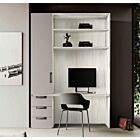 Zona studio per Smart working in Grigio seta e Bianco altea