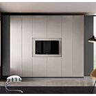 Armadio camera letto con vano tv, Grigio Seta