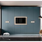 Armadio camera letto con vano tv, Petrolio e Olmo Natura