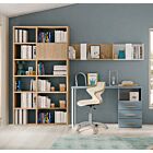 Zona studio moderna camerette, finitura Cadaques, Royal oak e Cemento artico