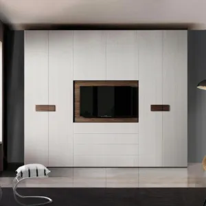 armadio con vano tv noce