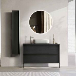 bagno nero 110 cm a terra