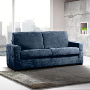 Divano letto Blu petrolio sfoderabile, 3 posti