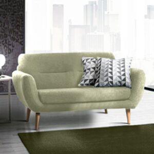 Divano in tessuto sfoderabile a 2 posti, finitura Verde Agave