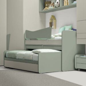 Letto multifunzionale 3 posti, finitura Rovere dorian e Agave
