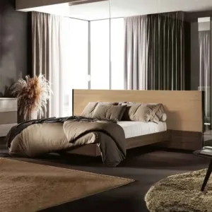 letto moderno in noce