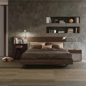 letto matrimoniale noce moro