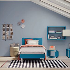 Letto piazza e mezza 134x90x200 h cm, Cadaques, con piedini trasparenti