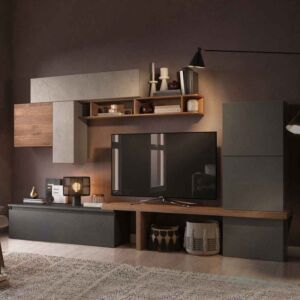 Parete Attrezzata Mercure, Argilla e Lava