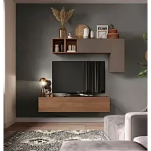 Innovativa e conveniente Parete attrezzata, finitura Mercure e Bronzo