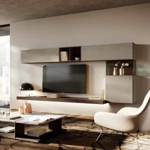 parete moderna con teca