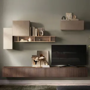 parete attrezzata con base cannettata