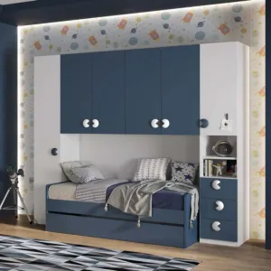 cameretta a ponte bianca e blu