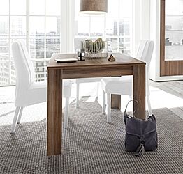 Tavolo fisso moderno in Noce Dark con 6 posti a sedere