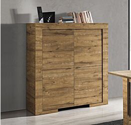 Madia contenitore Alta con 4 ante, finitura Rovere Miele