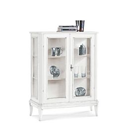 Vetrina in legno finitura bianco opaco. a 2 porte in vetro 96x36 H.116