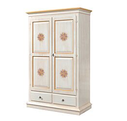 Armadio arte povera 2 porte intagliato con decori